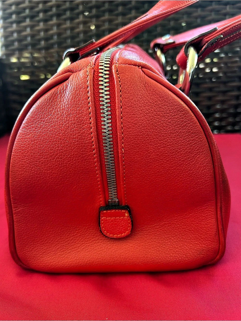 MCM Red Satchel with Matching Wallet - Picture 5 of 11